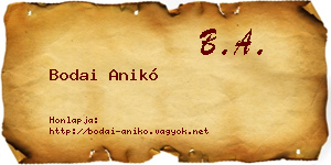 Bodai Anikó névjegykártya